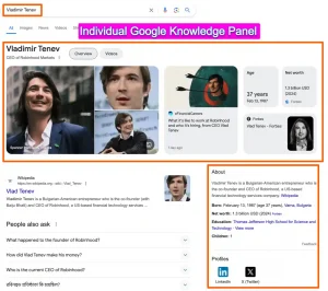 Individual Google Knowledge Panel