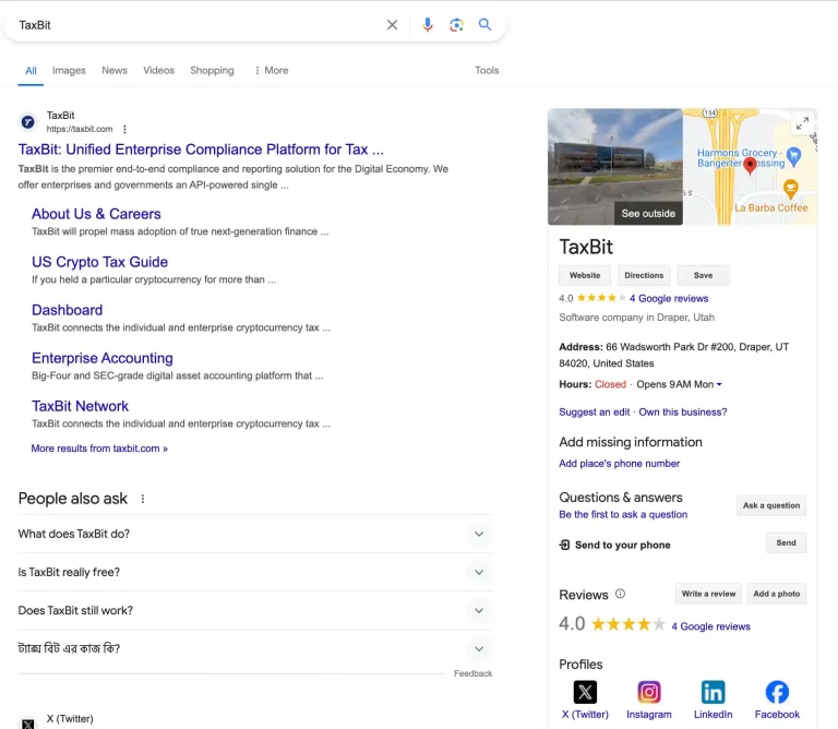 TaxBit-Google-Search