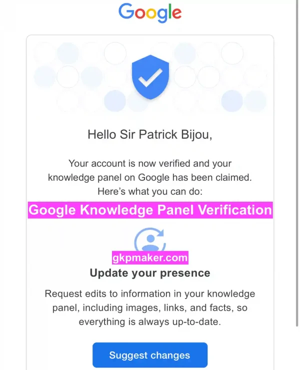 Google Knowledge Panel Verification